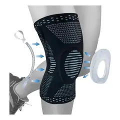 GENERICO - Rodillera Gel Negro Talla M con Soporte Lateral