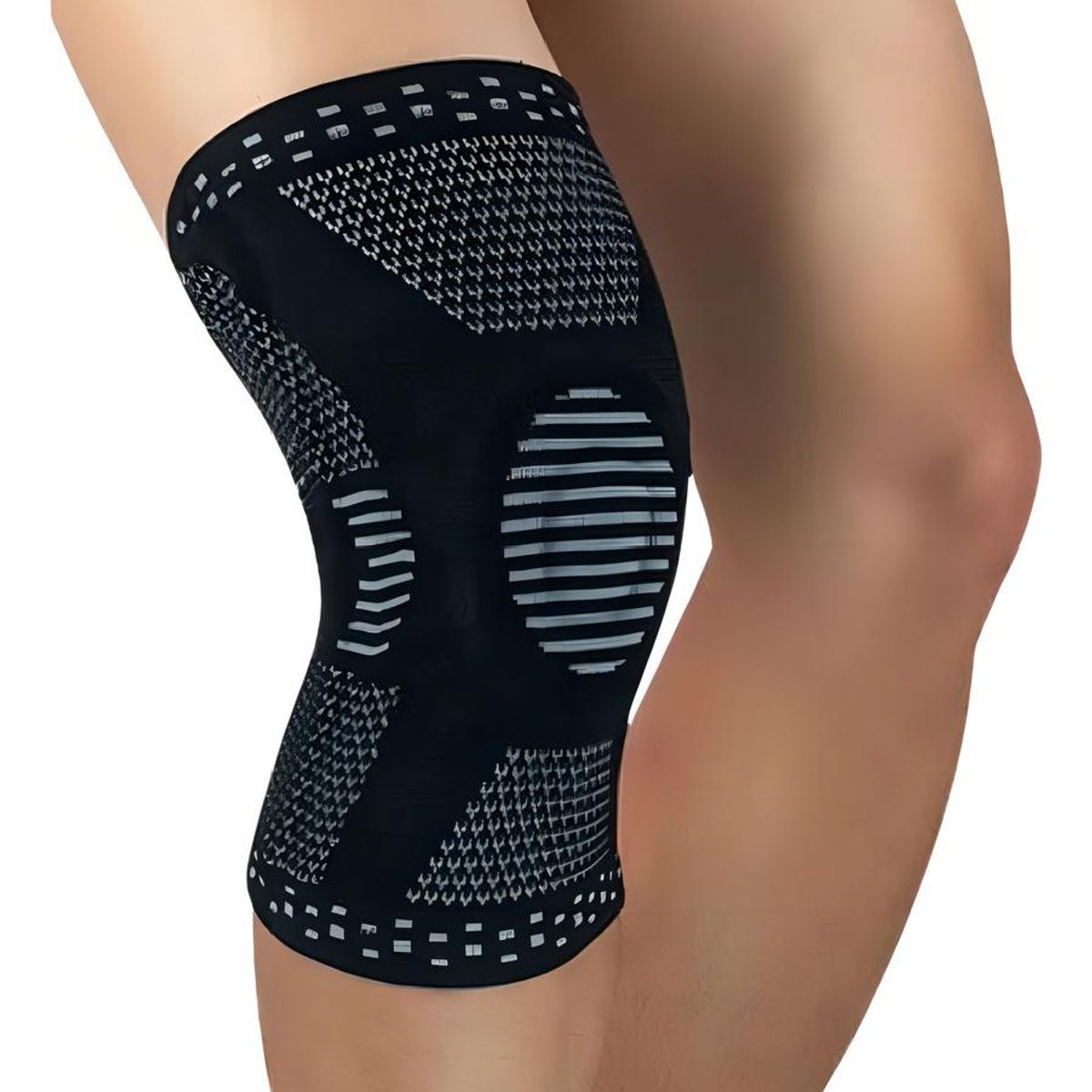 GENERICO - Rodillera Gel Negro Talla M con Soporte Lateral