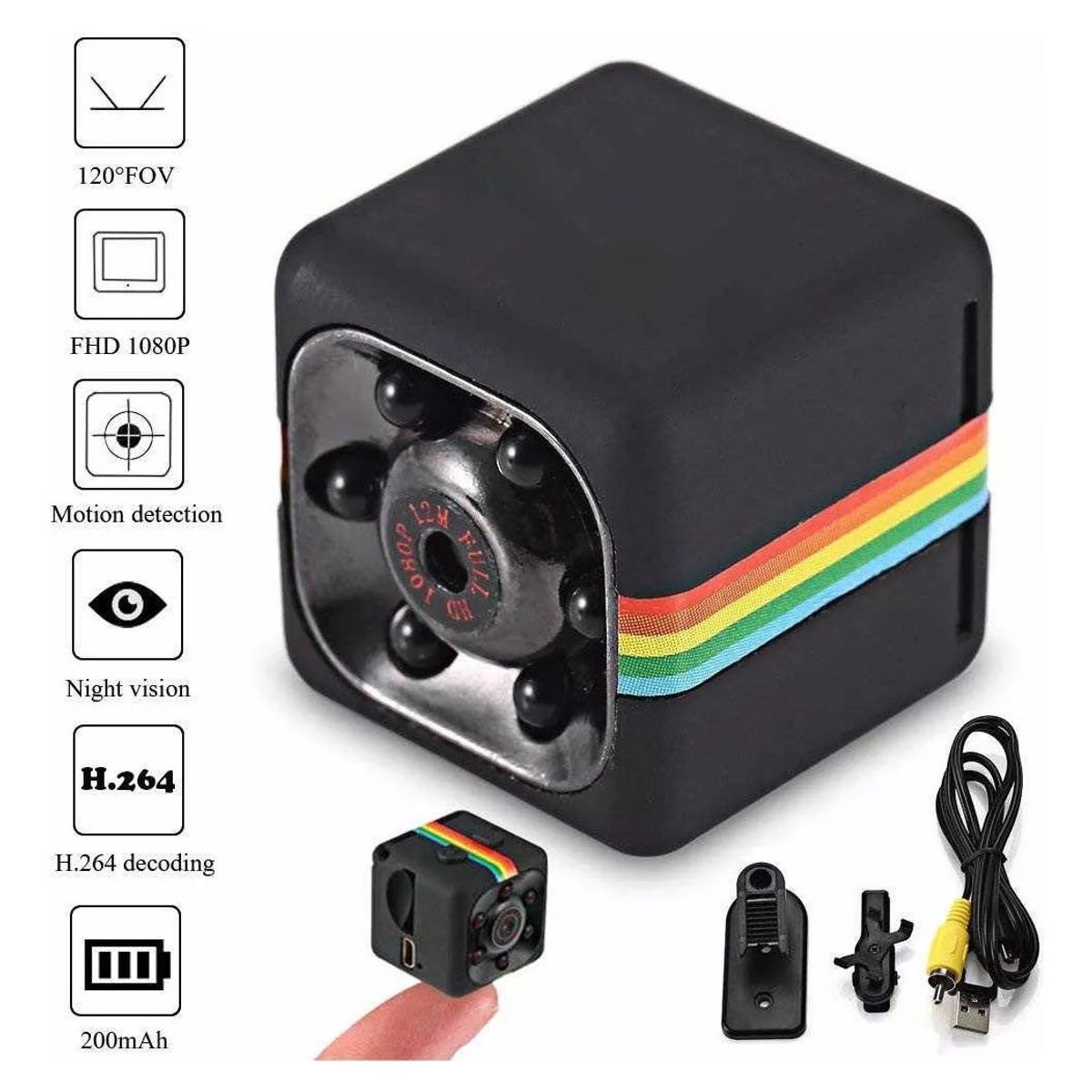 GENERICO - Mini Cámara Oculta Espía Full HD con Visión Nocturna