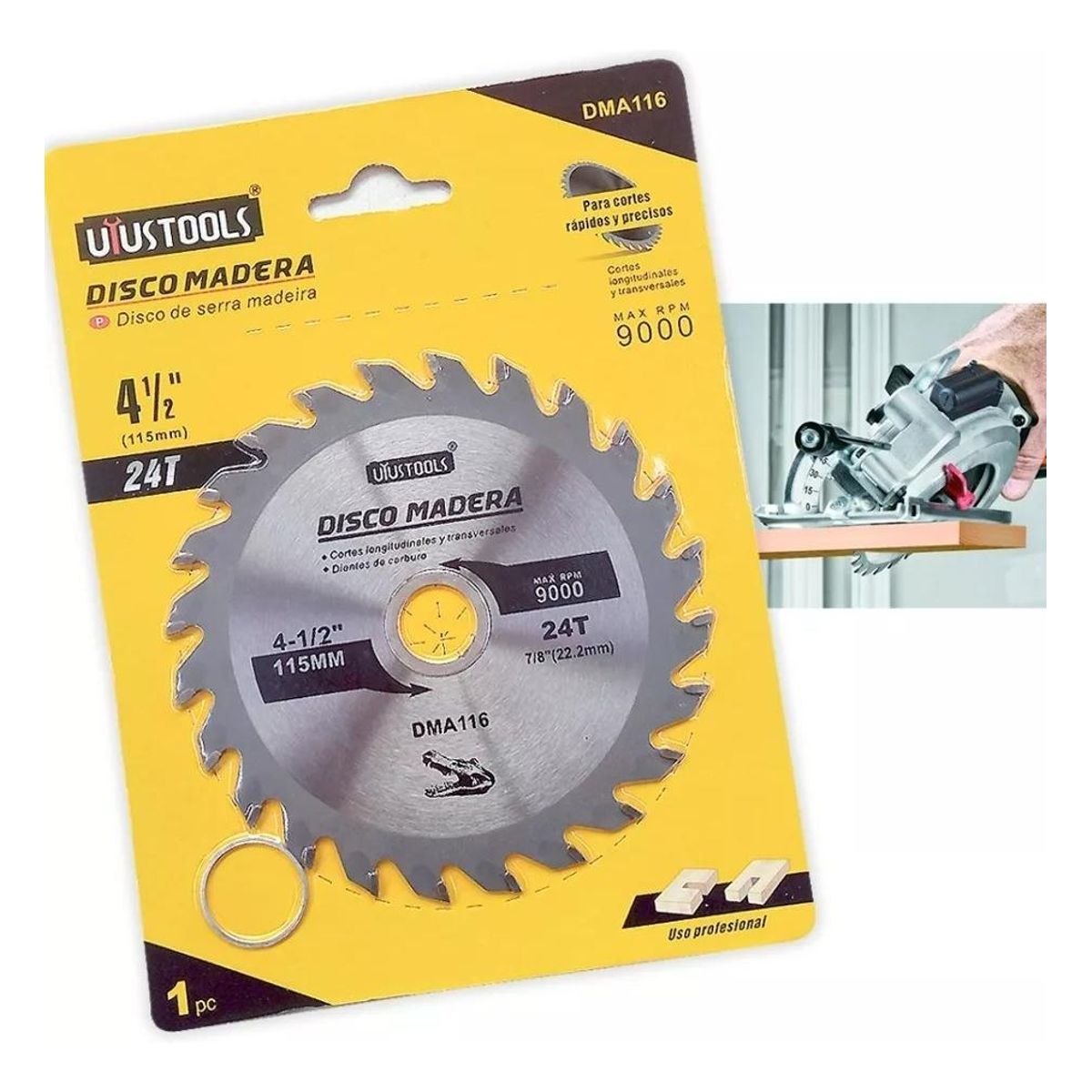 GENERICO - Disco Sierra Circular 4 12&apos&apos 24 Dientes para Madera