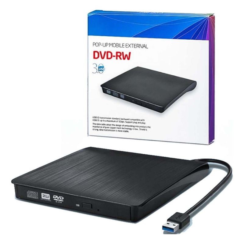 GENERICO - Grabador Externo DVDCD USB 30 con Alta Velocidad