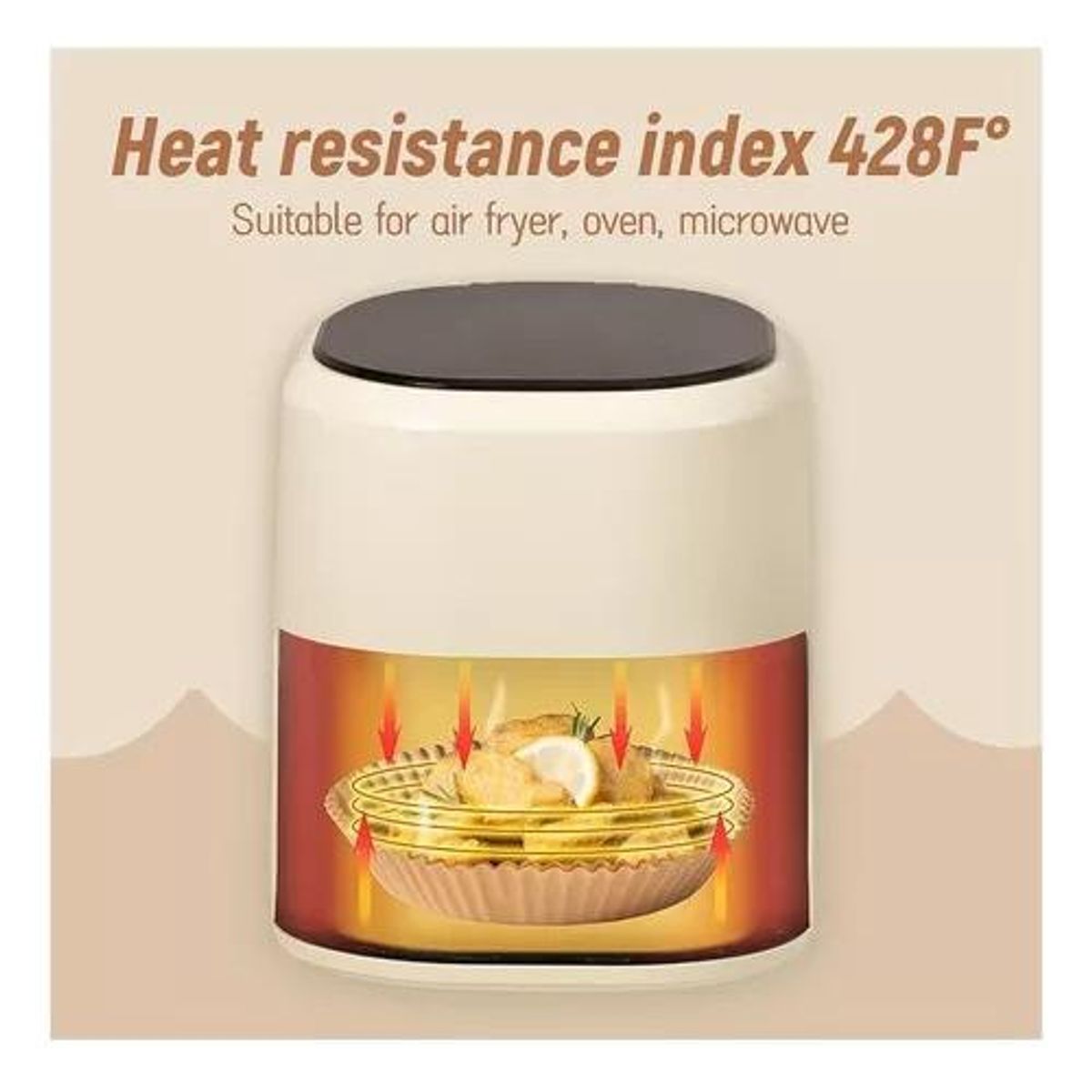 GENERICO - Pack de 50 Protectores de Freidora Antiadherente Multiusos