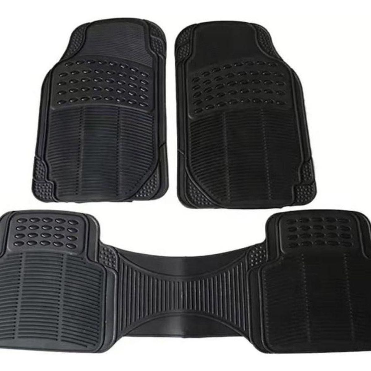 GENERICO - Set de 3 Alfombrillas de Goma Antideslizantes para Auto