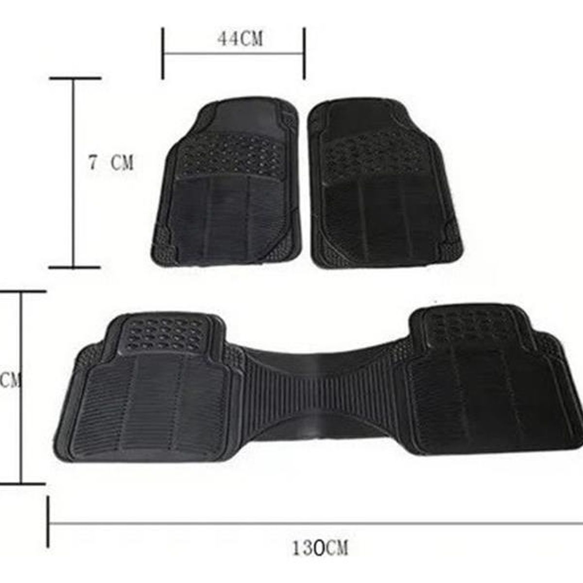 GENERICO - Set de 3 Alfombrillas de Goma Antideslizantes para Auto