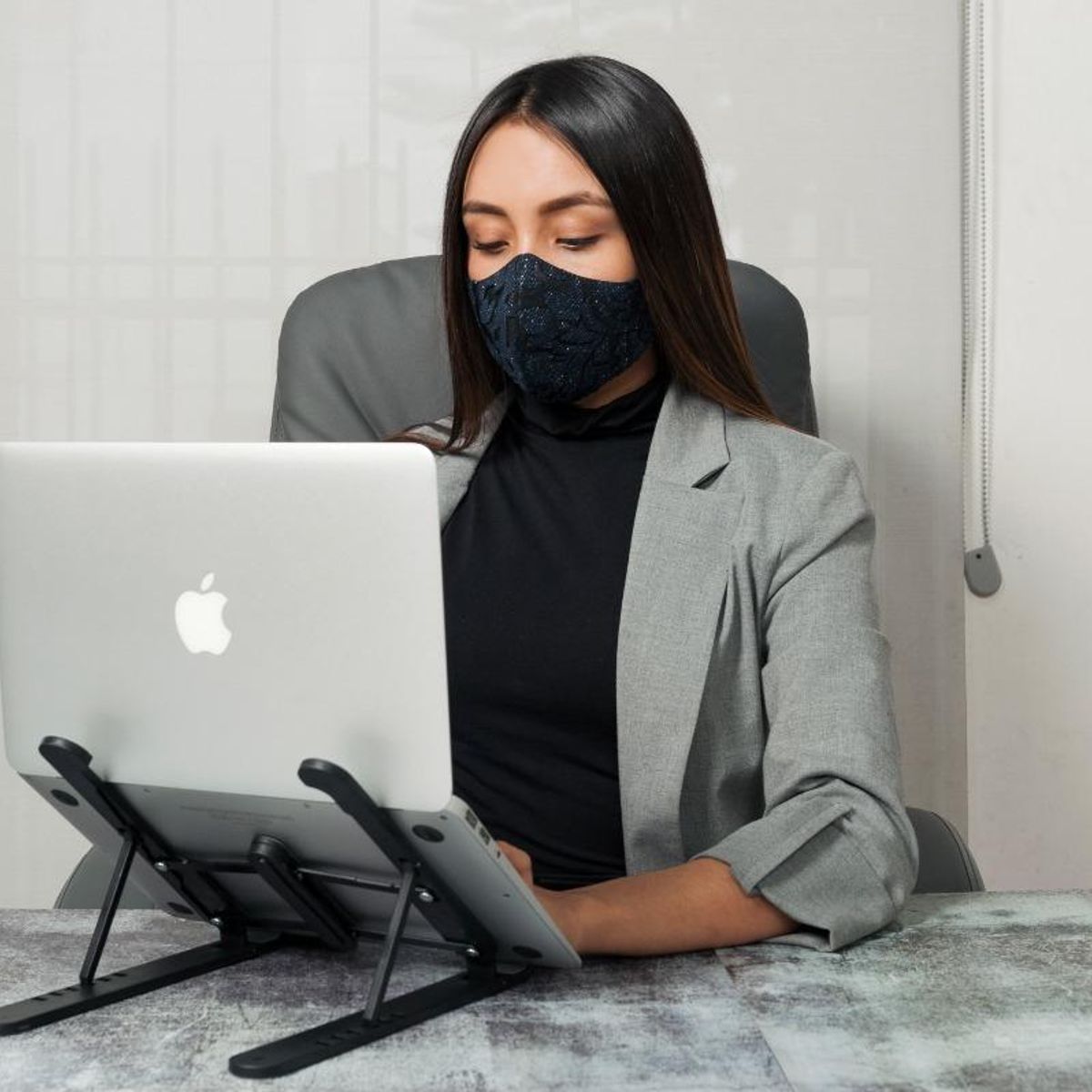 GENERICO - Soporte Plegable Portátil para Laptop Negro 7 Niveles