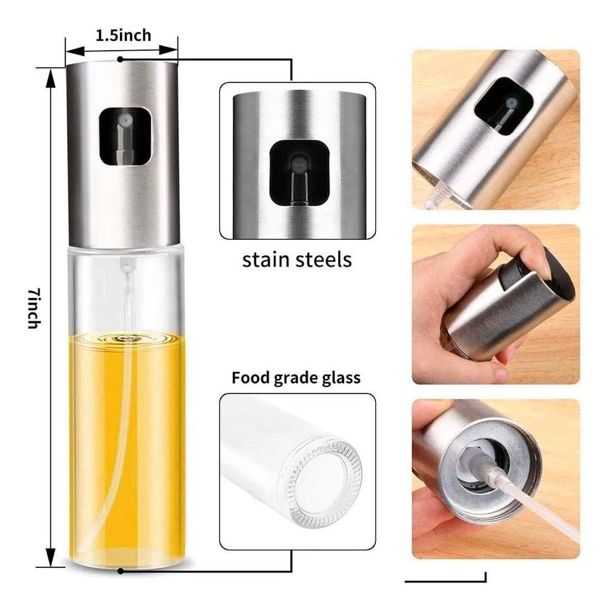 GENERICO - Rociador de Aceite y Vinagre para Cocina y BBQ