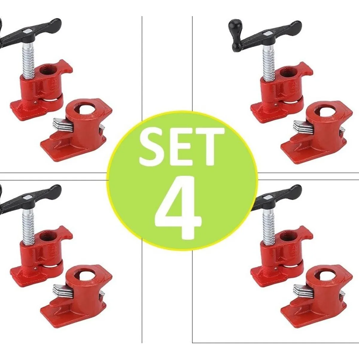GENERICO - Set de 4 Prensas Sargento para Tubos de 34"