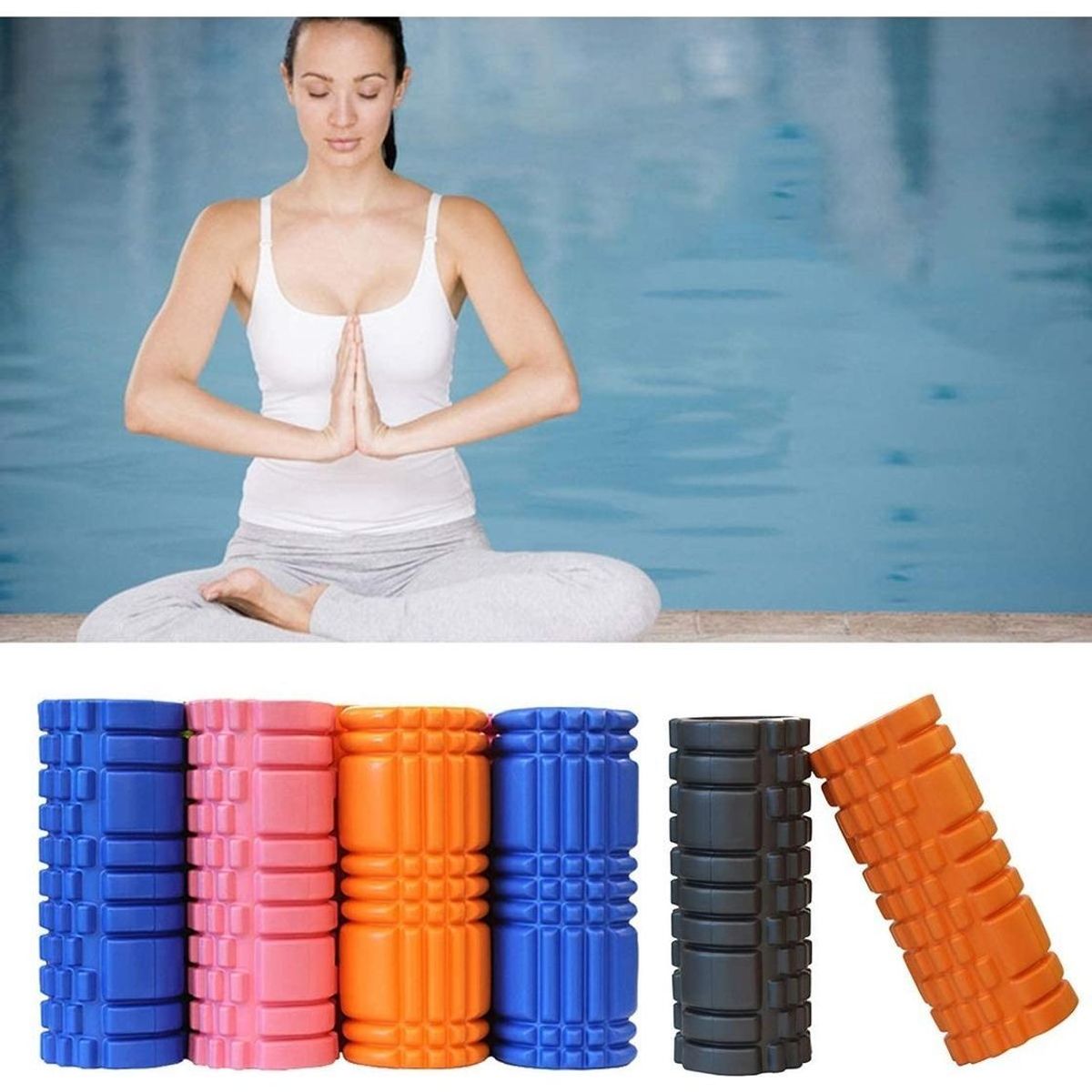GENERICO - Rodillo de Espuma Texturizado para Yoga y Masaje