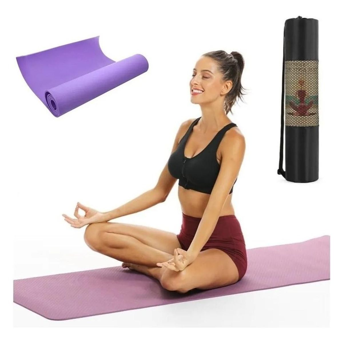 GENERICO - Colchoneta de Yoga PVC 4mm para Pilates y Ejercicio