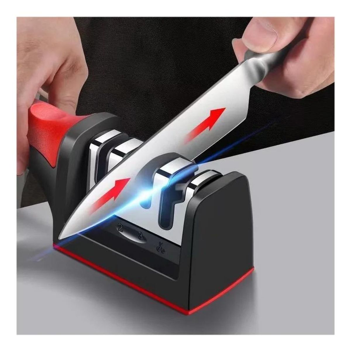 GENERICO - Afilador Manual Profesional de Cuchillos en Acero de Tungsteno