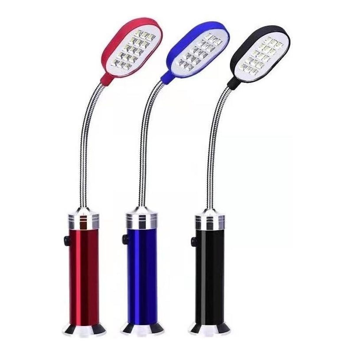 GENERICO - Pack de 3 Linternas de Mesa Magnéticas con 15 LEDs