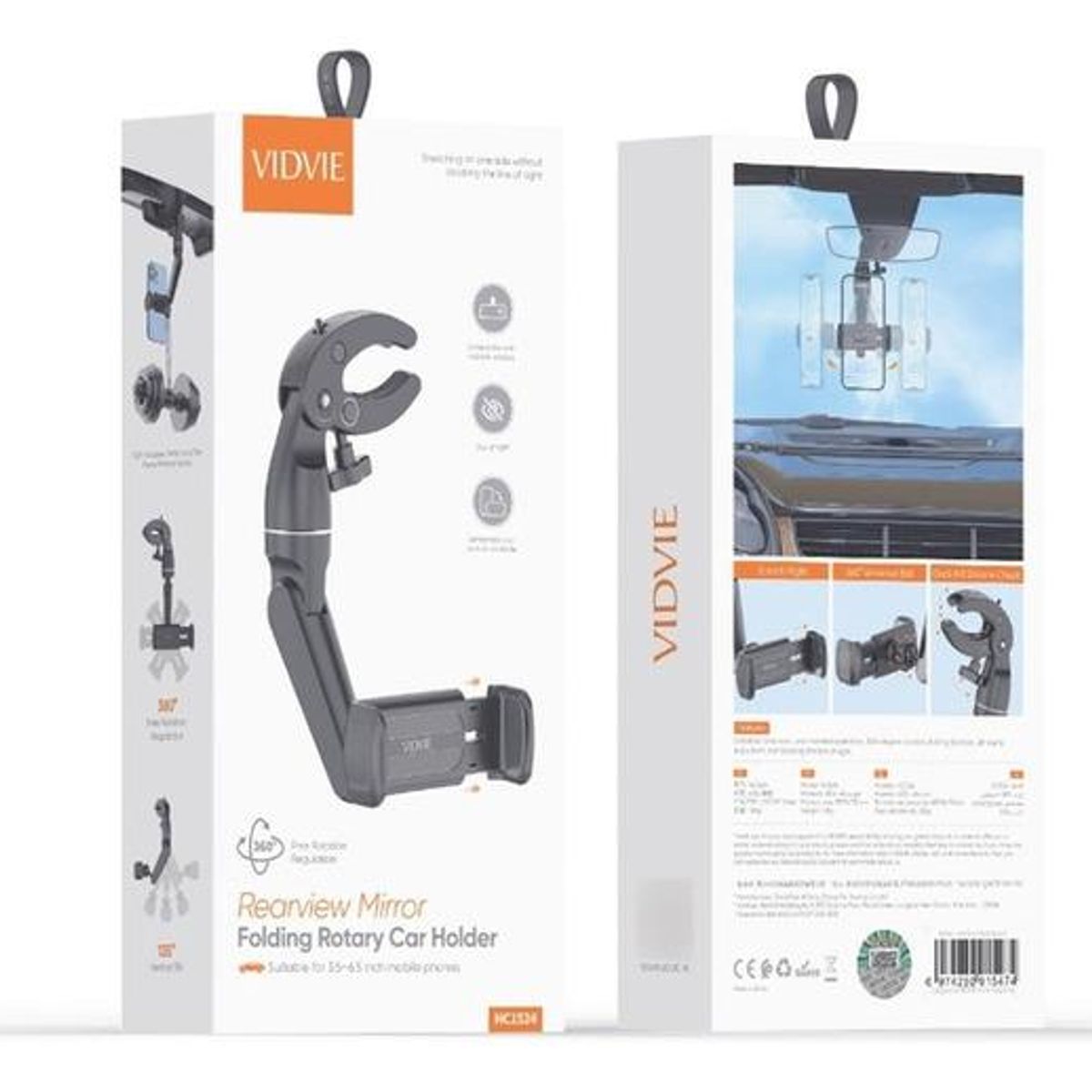 GENERICO - Soporte Giratorio para Teléfono en Retrovisor - Negro