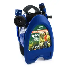 GENERICO - Manguera de Riego de Jardín Portátil 10mts con Carrete Azul