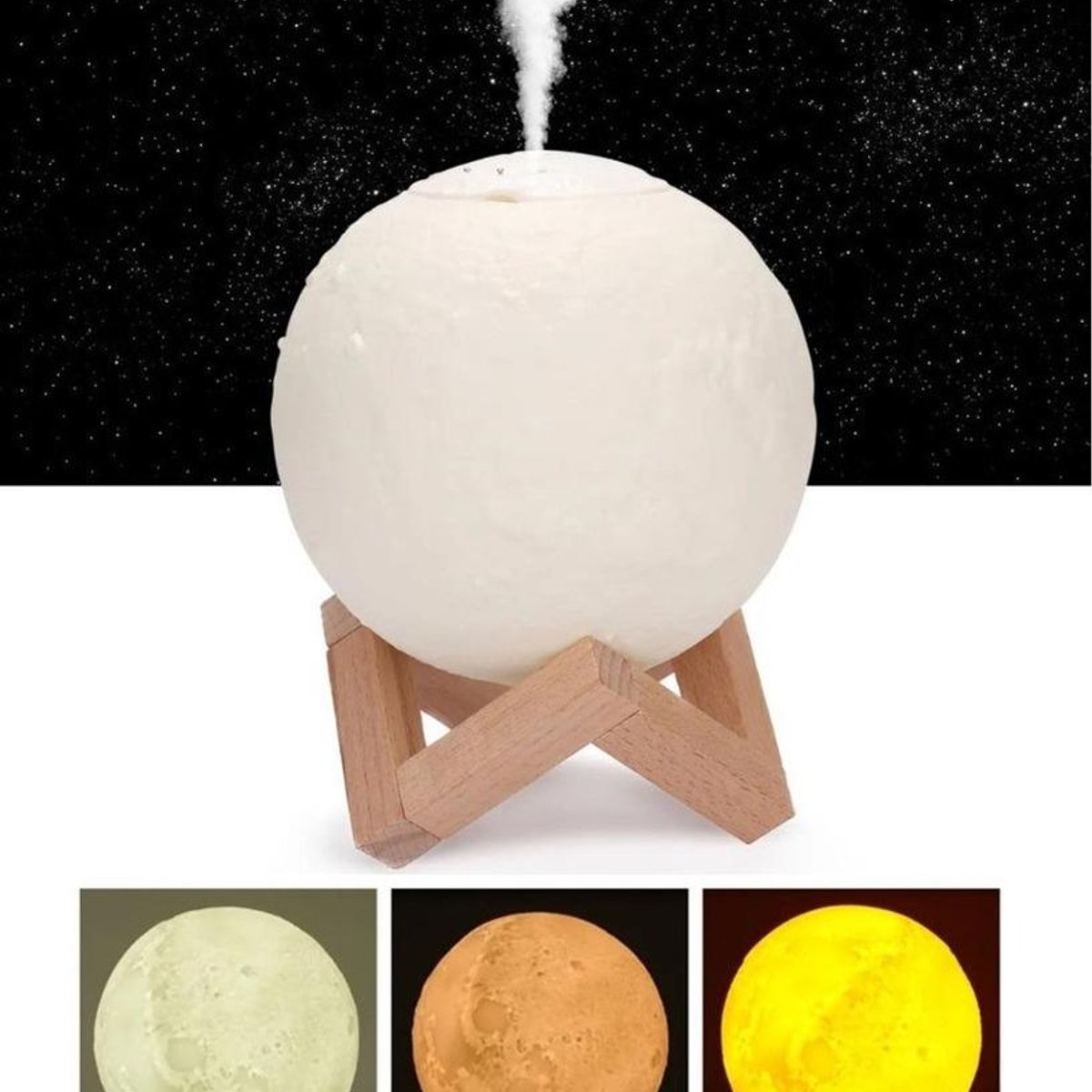 GENERICO - Humidificador Difusor de Aromaterapia Lámpara Luna 880ml