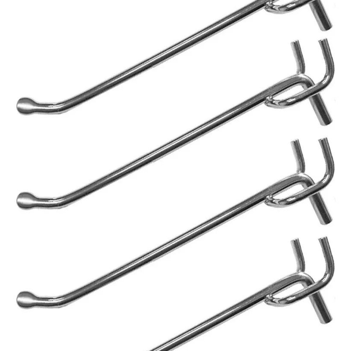 GENERICO - Pack de 10 Ganchos Curvos para Panel Ranurado de 25 cm