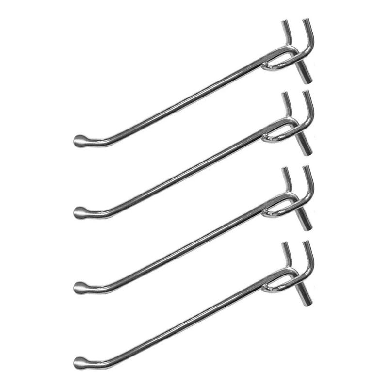 GENERICO - Pack de 10 Ganchos Curvos para Panel Ranurado de 25 cm