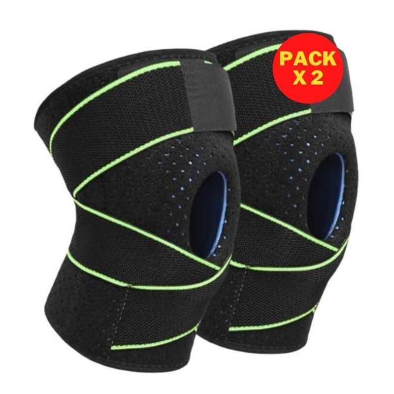 GENERICO - Pack de 2 Rodilleras Estabilizadoras para Rótula Verde