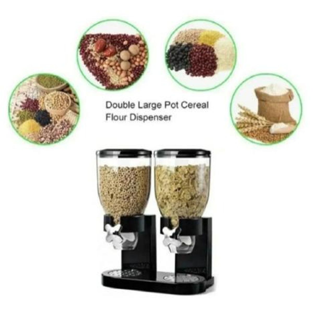 GENERICO - Dispensador Hermético de Cereales Doble y Transparente