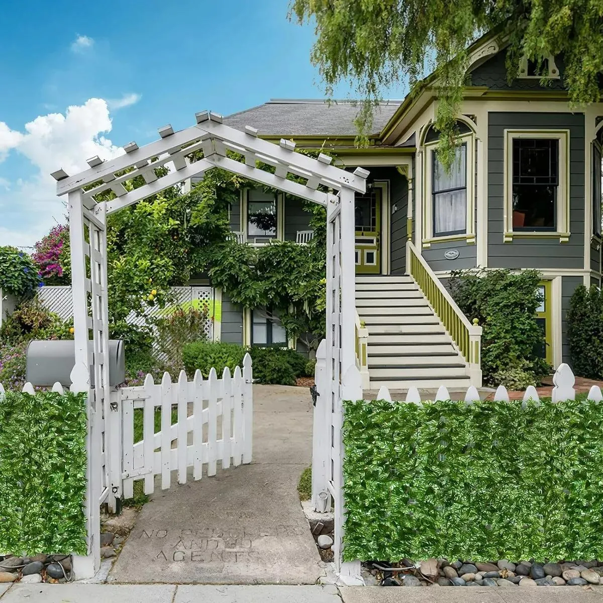 GENERICO - Malla Artificial de Hojas Tupidas para Decoración de Jardines