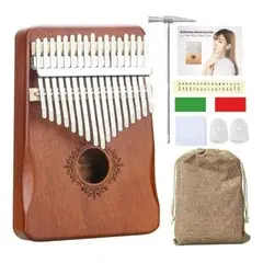 GENERICO - Kalimba de 17 Teclas de Madera Sólida y Acero