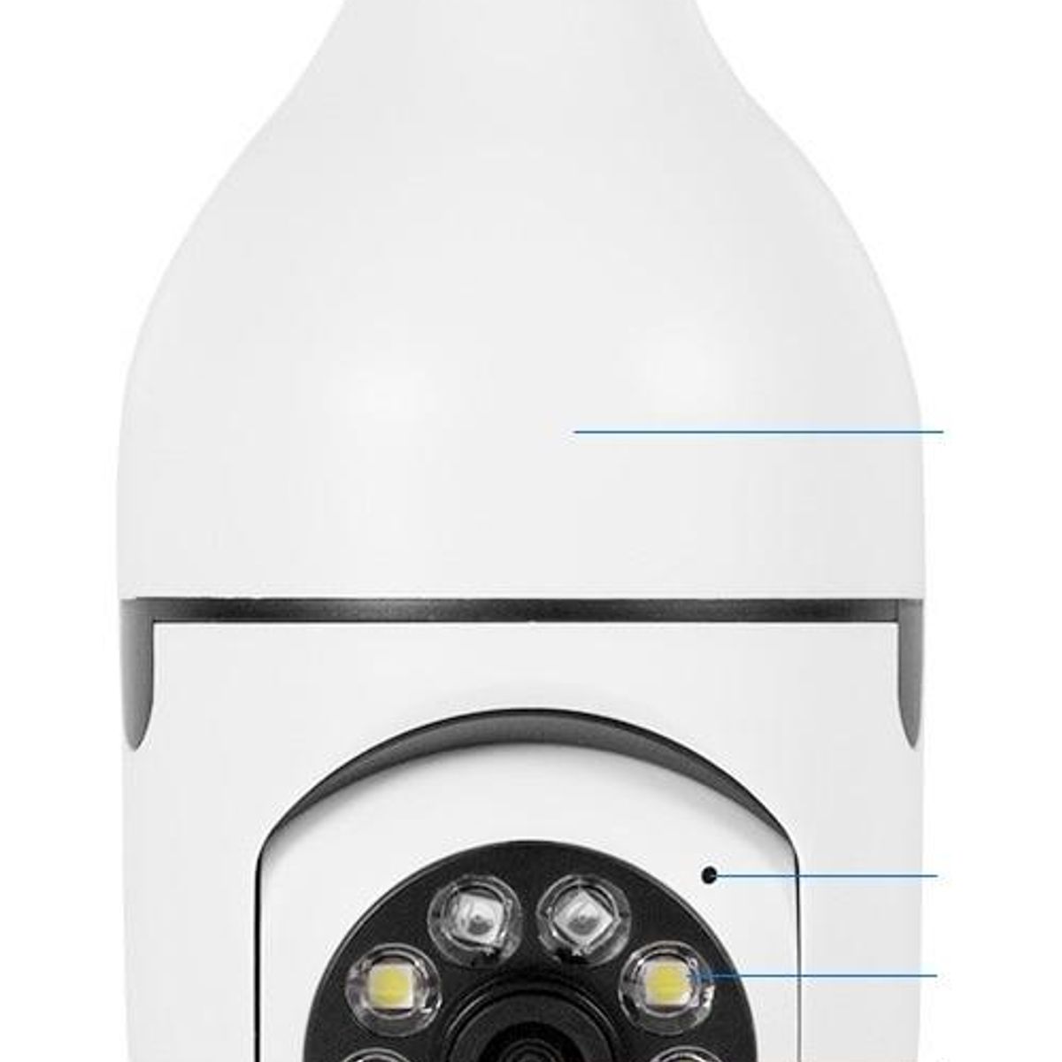 GENERICO - Cámara Ampolleta WiFi de Seguridad 360 para Exteriores.