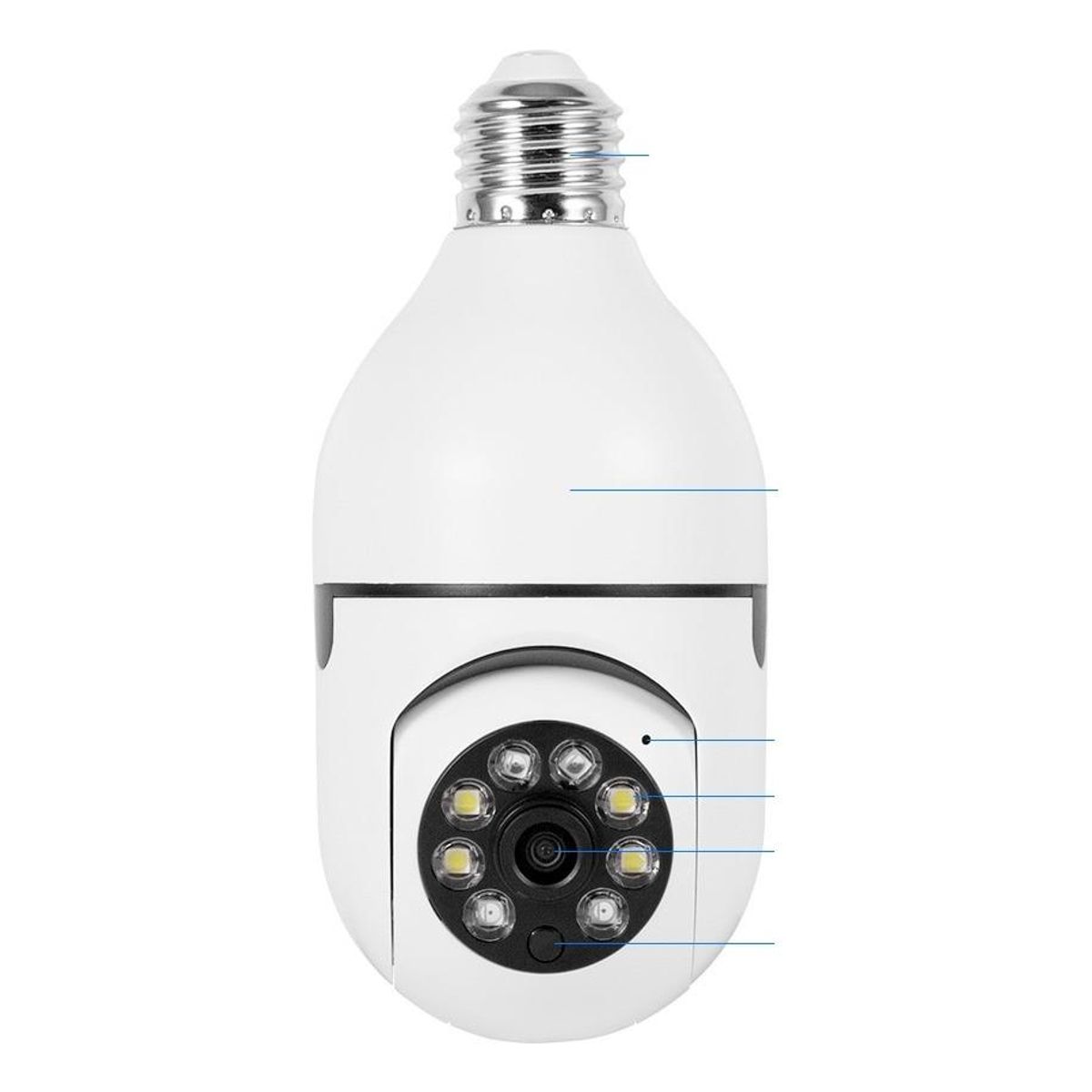 GENERICO - Cámara Ampolleta WiFi de Seguridad 360 para Exteriores.