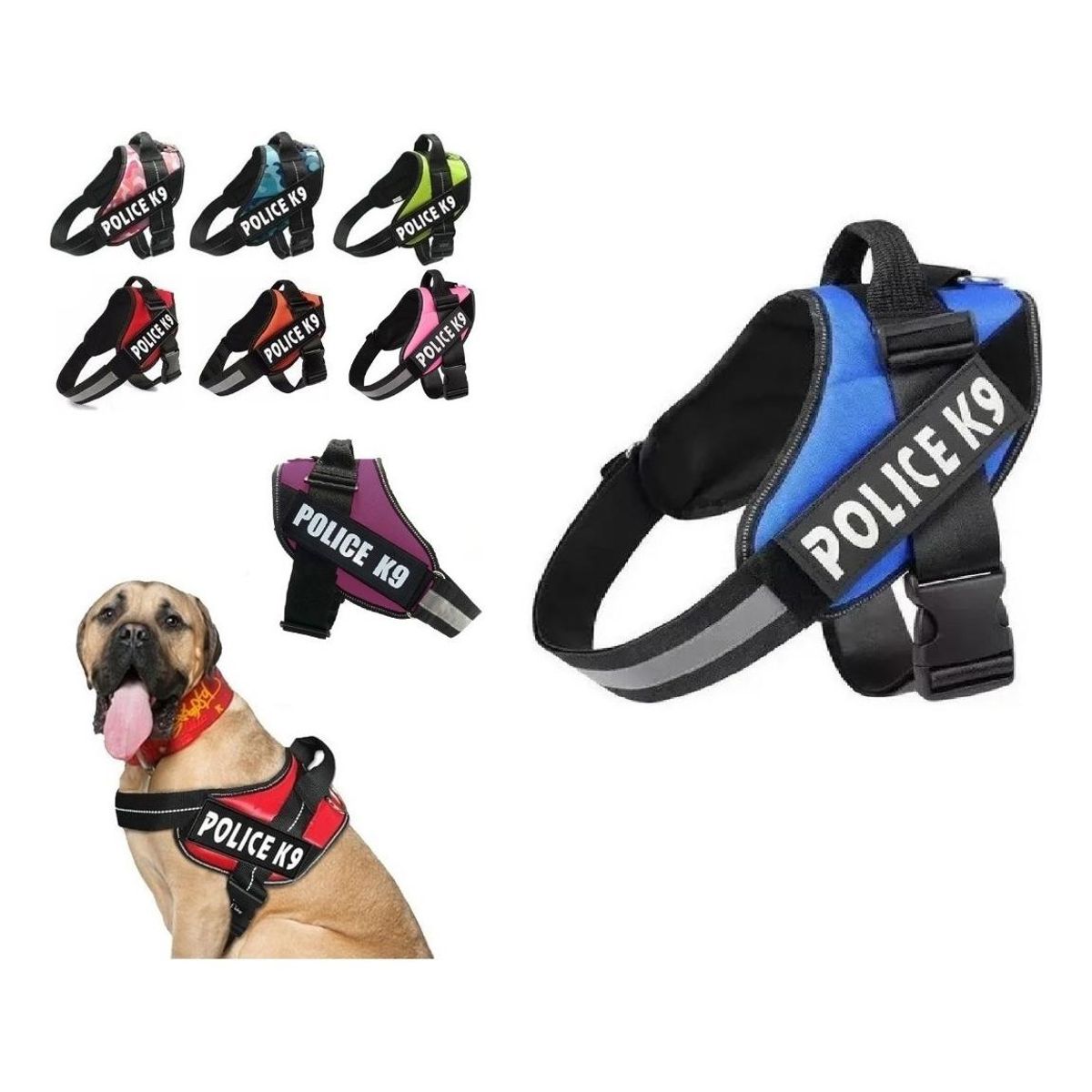 GENERICO - Arnés Reforzado Police K9 para Perros Medianos y Grandes