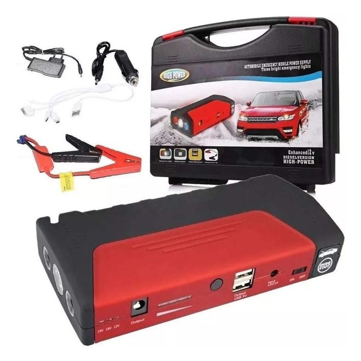 GENERICO - Kit Partidor de Batería y Cargador Portátil 12V