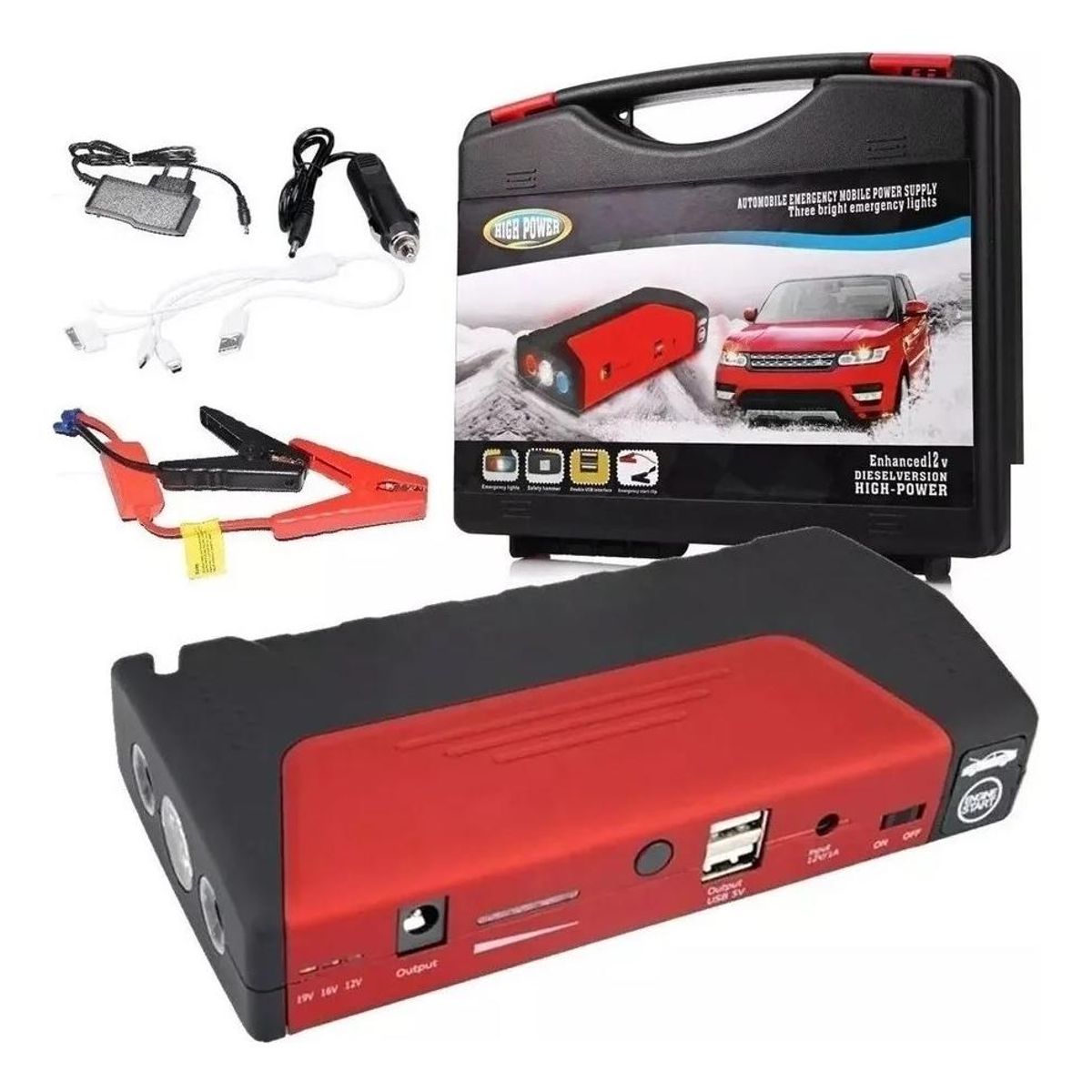 GENERICO - Kit Partidor de Batería y Cargador Portátil 12V