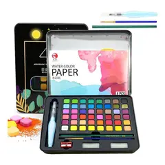 GENERICO - Kit de Acuarelas Profesionales de 48 Colores Portátil