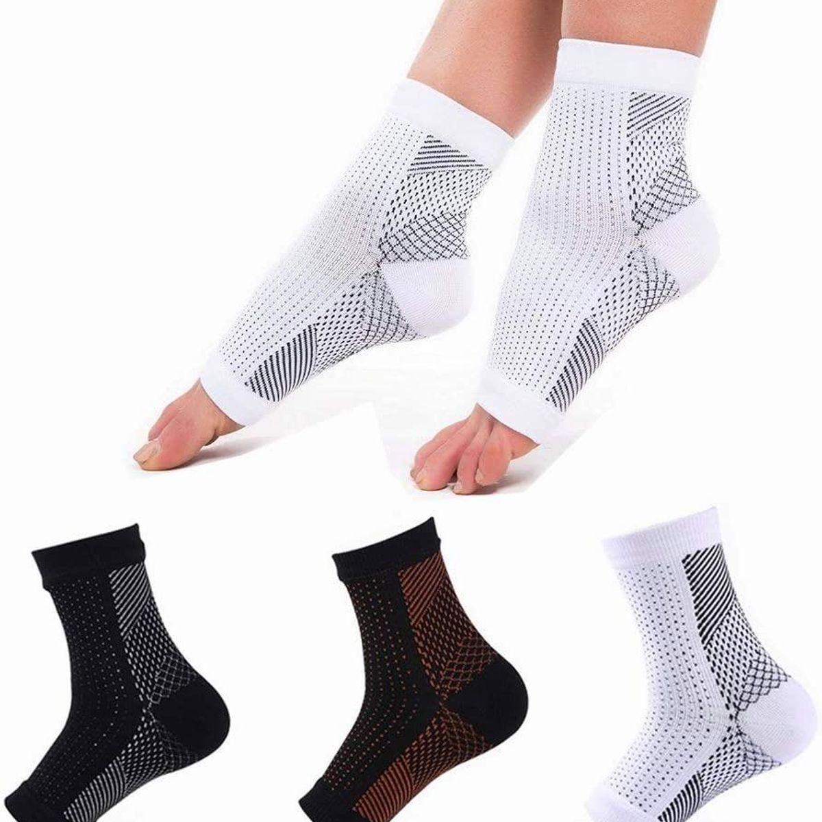 GENERICO - Calcetines de Compresión para Alivio de Fascitis Plantar - 3 Pares