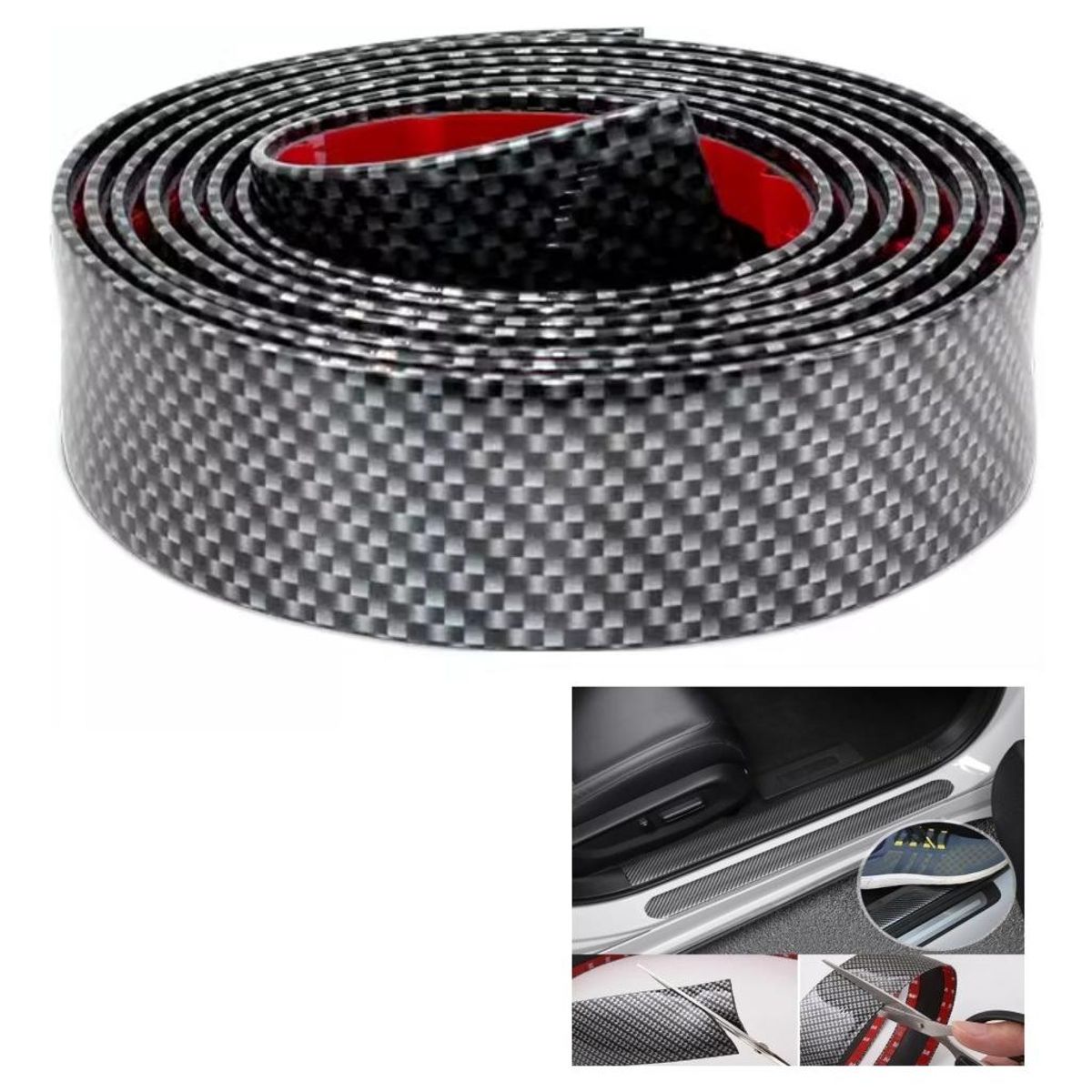GENERICO - Cinta Protectora de Fibra de Carbono 250x7cm para Vehículos