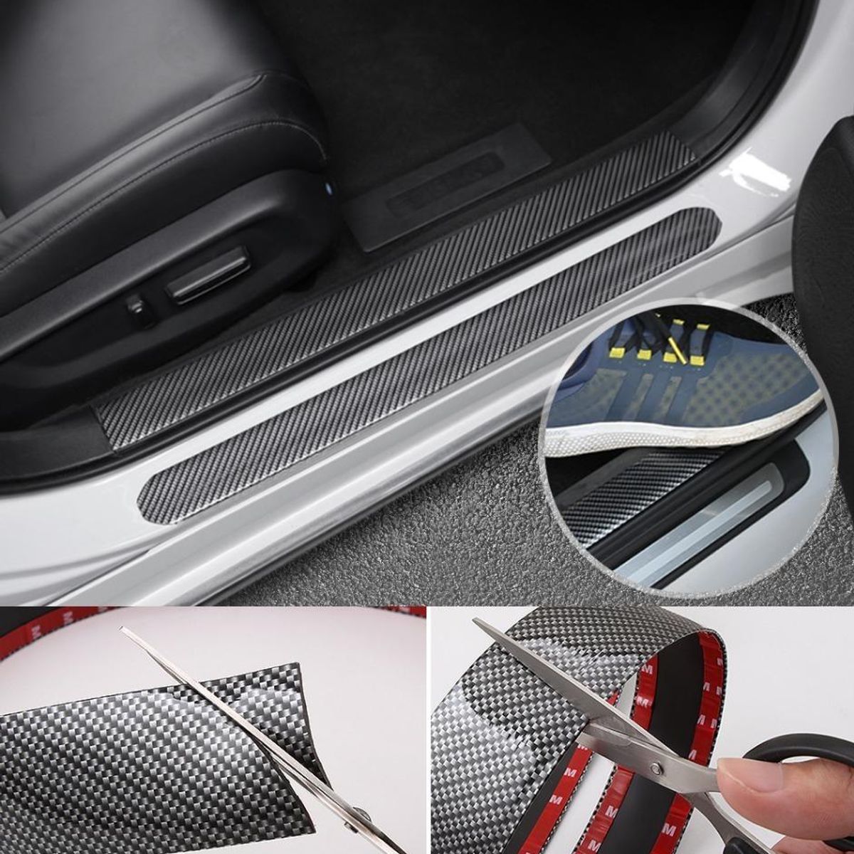 GENERICO - Cinta Protectora de Fibra de Carbono 250x7cm para Vehículos