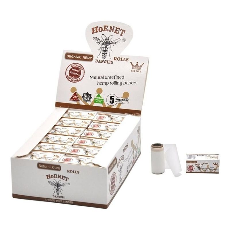 GENERICO - Caja 24 Rollos de Papel Orgánico Hornet 5m 44mm