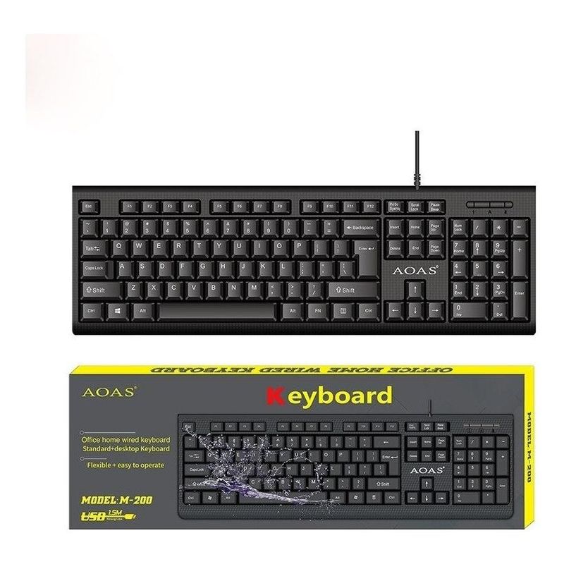 GENERICO - Teclado USB QWERTY Impermeable para Oficina y Hogar
