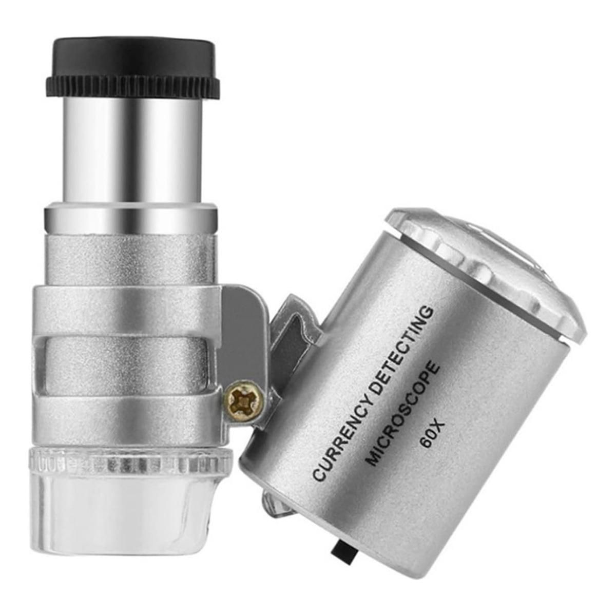 GENERICO - Microscopio de Bolsillo 60x con Luz LED y UV
