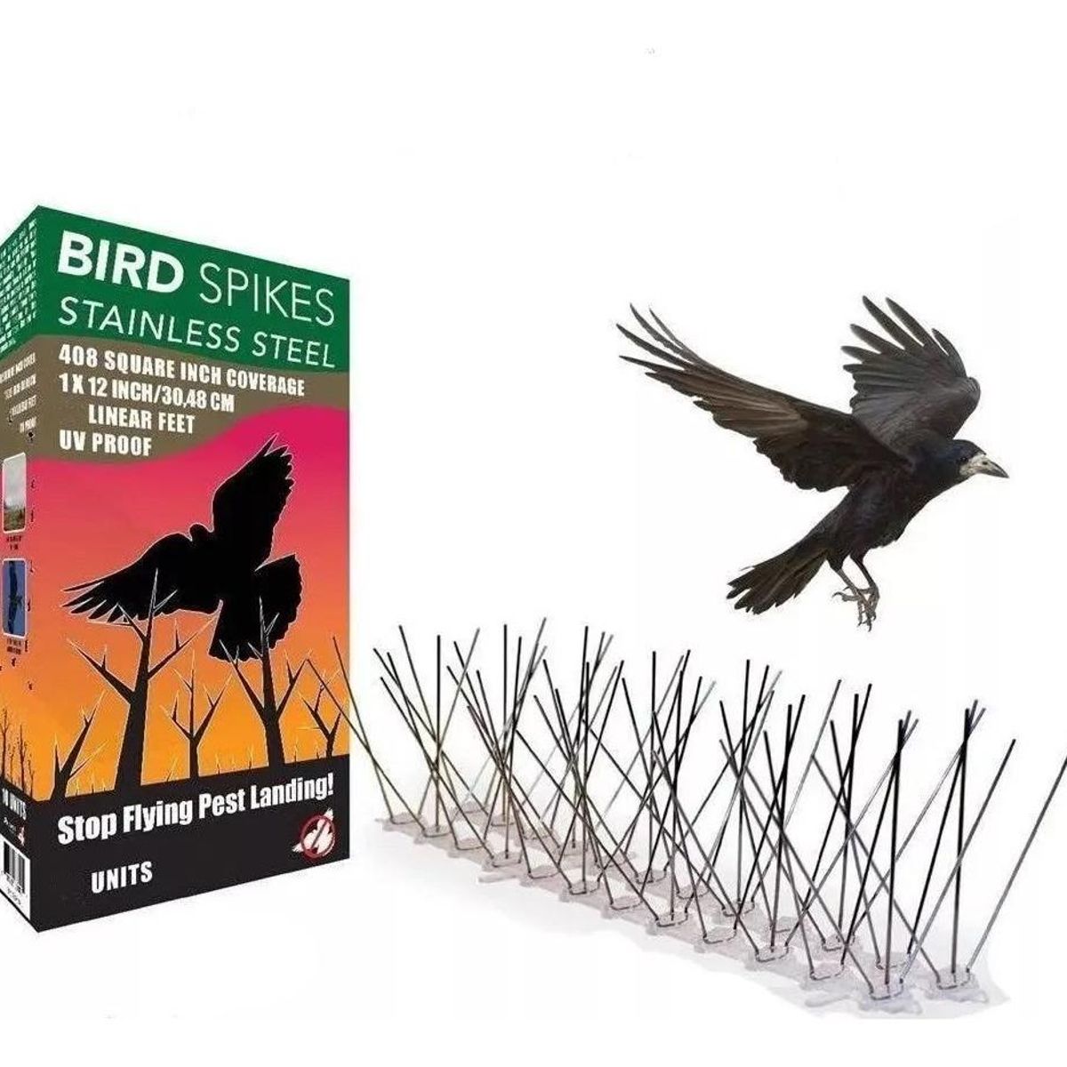GENERICO - Pack de 5 Púas Repelentes para Aves Anti Palomas