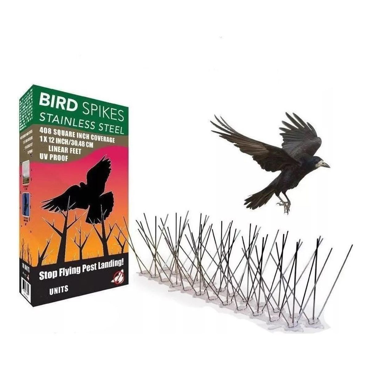 GENERICO - Pack de 5 Púas Repelentes para Aves Anti Palomas