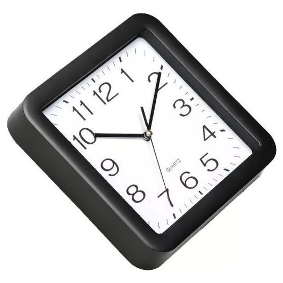 GENERICO - Reloj de Pared Cuadrado Silencioso 20 cm con Movimiento de Cuarzo