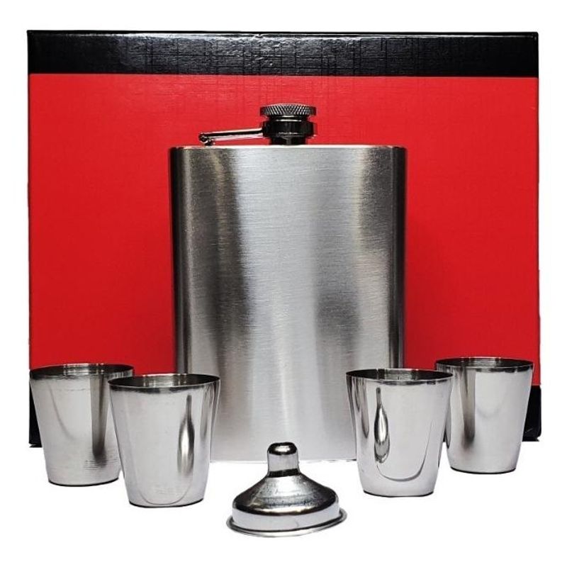 GENERICO - Set Petaca de 8oz con Coctelera para Whisky - Ideal para Camping
