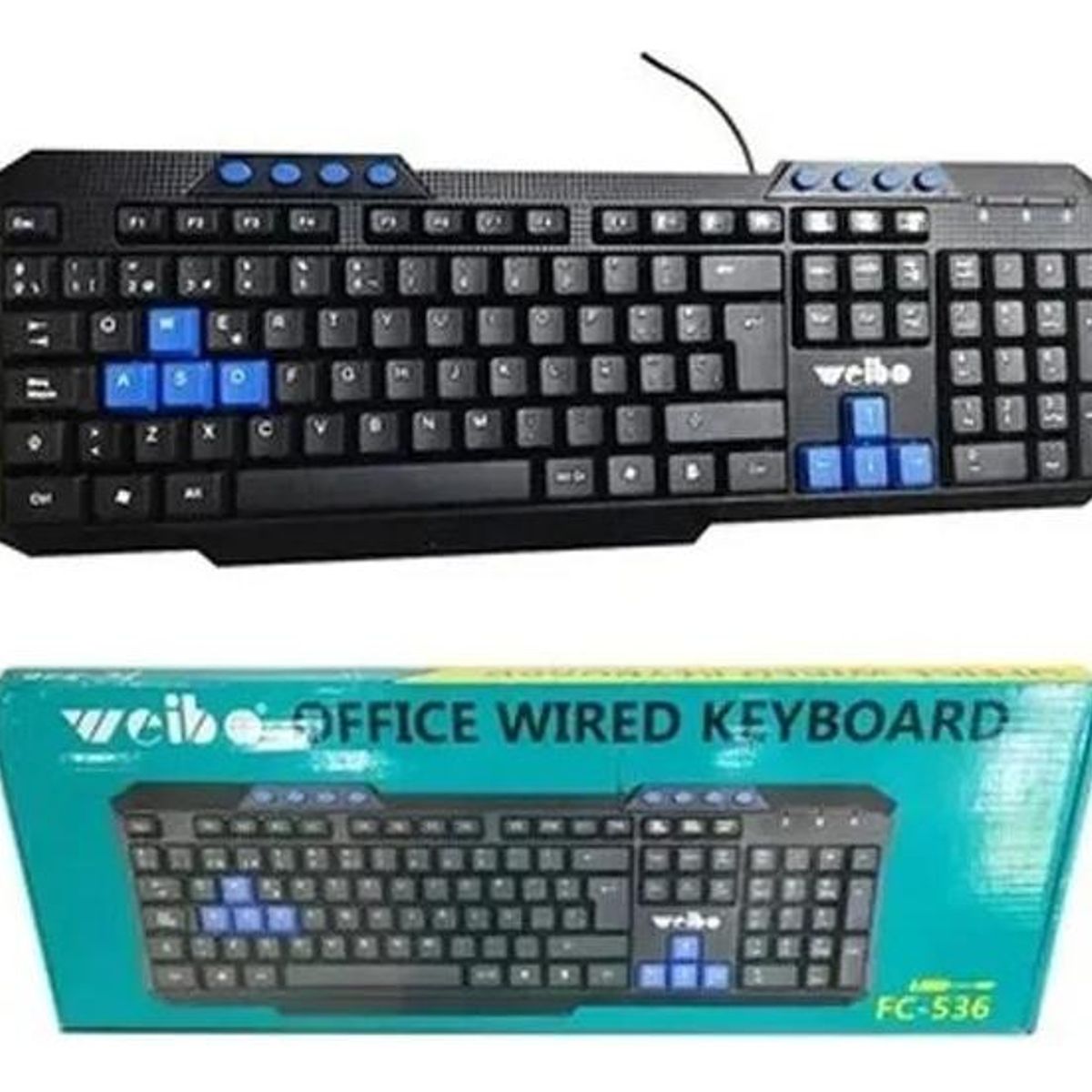 GENERICO - Teclado de Oficina USB con Diseño Ergonómico y Multimedia