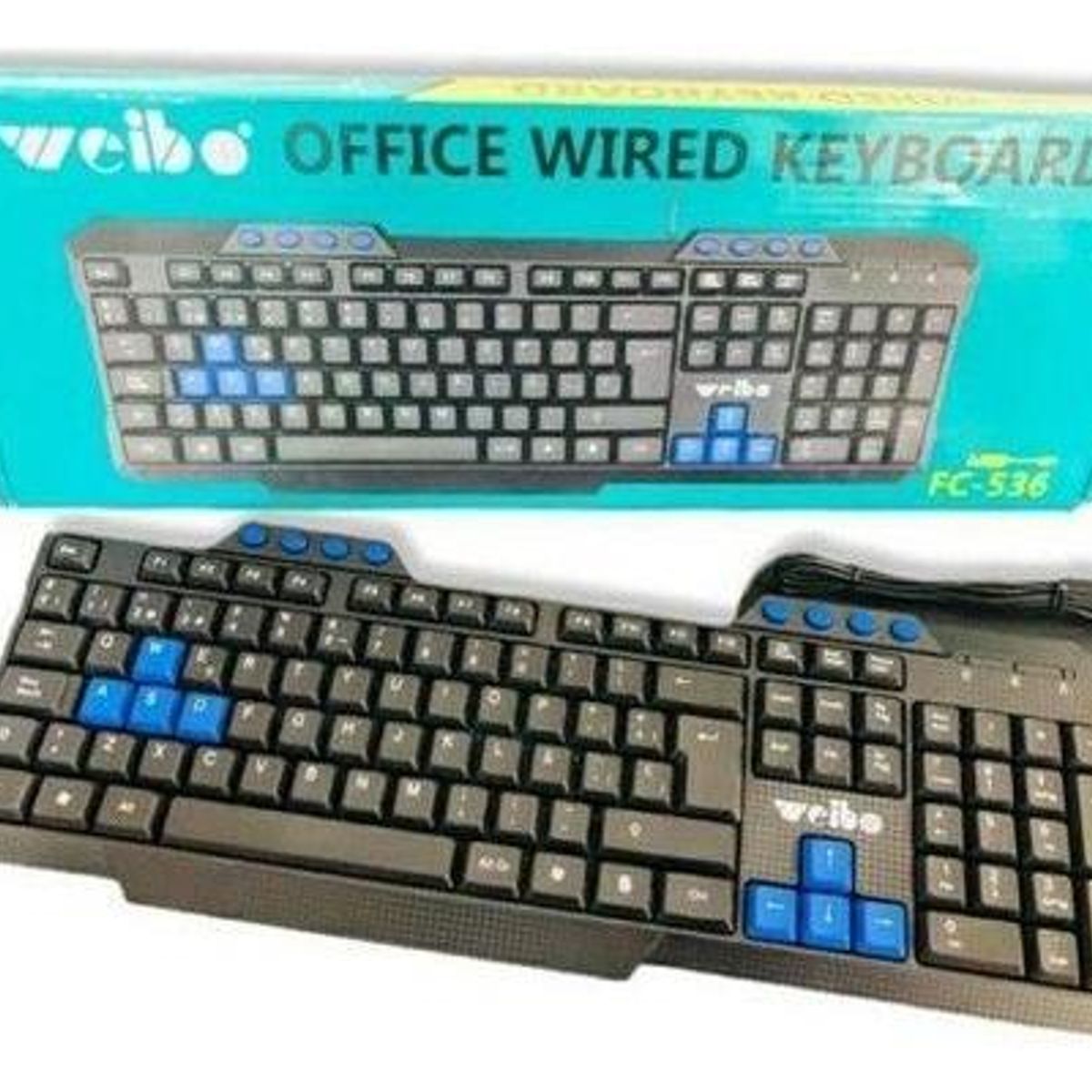 GENERICO - Teclado de Oficina USB con Diseño Ergonómico y Multimedia