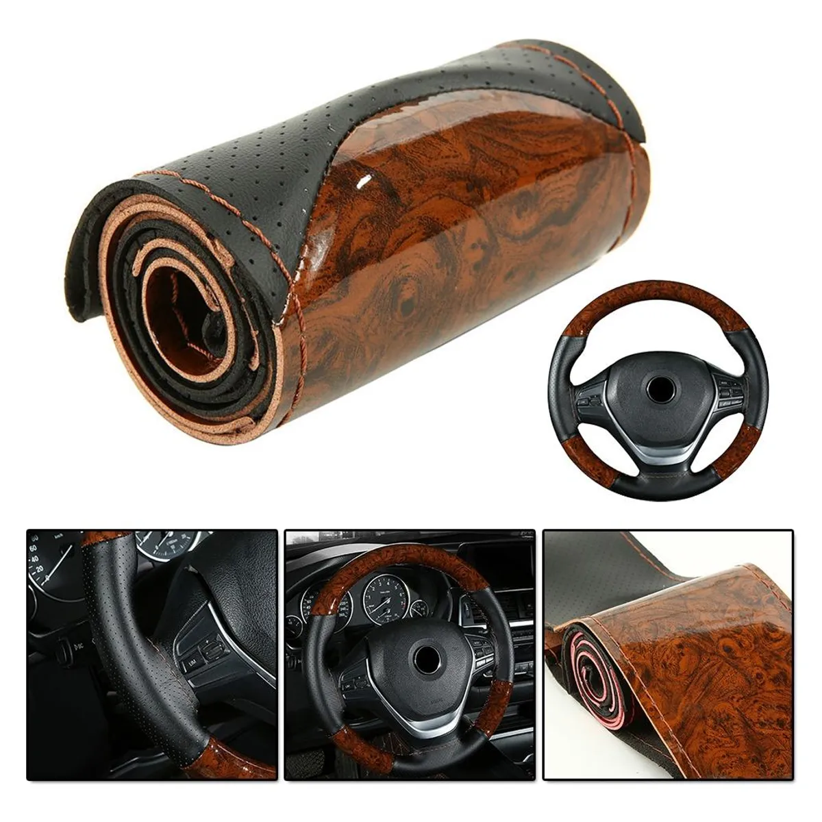 GENERICO - Funda Antirresbalante para Volante de Auto