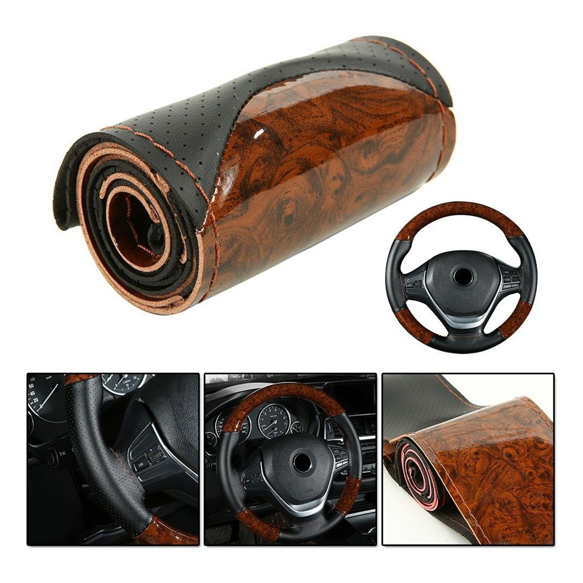 GENERICO - Funda Antirresbalante para Volante de Auto