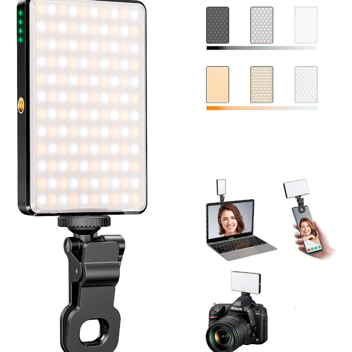 GENERICO - Lámpara Fotográfica Compacta con Clip para Teléfono y Cámara