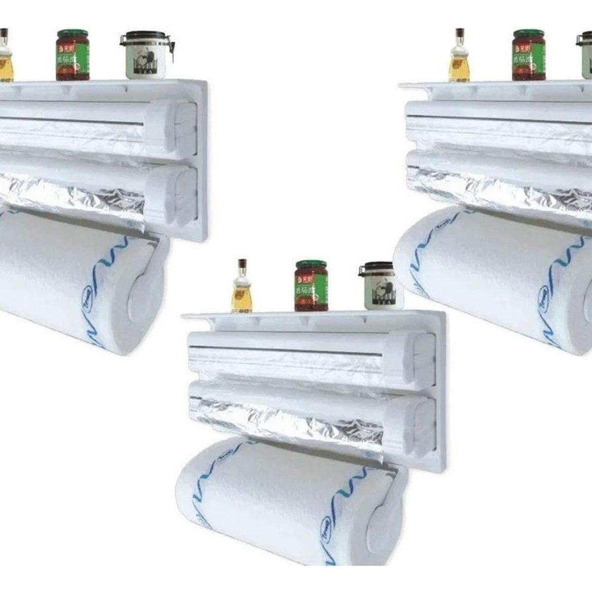 GENERICO - Portarrollo Dispensador de Toalla Triple para Cocina