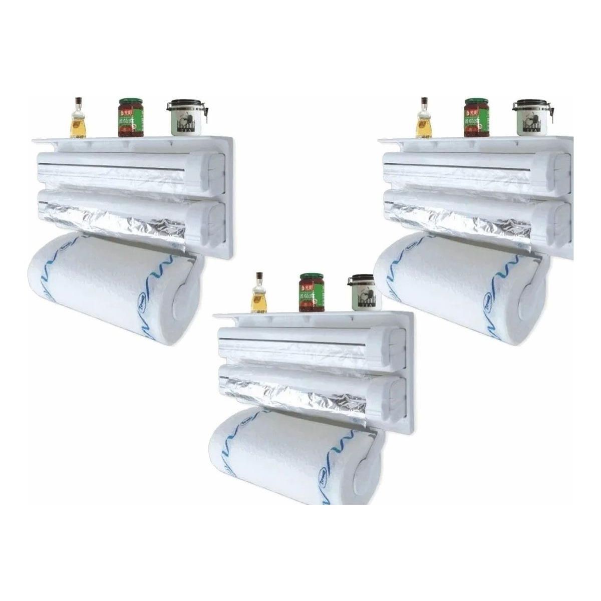 GENERICO - Portarrollo Dispensador de Toalla Triple para Cocina