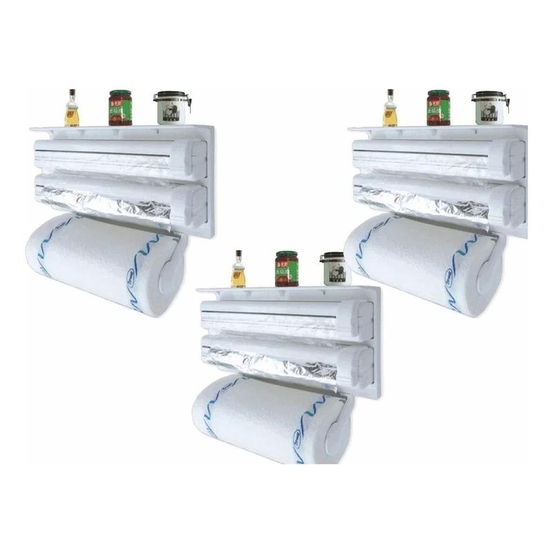 GENERICO - Portarrollo Dispensador de Toalla Triple para Cocina