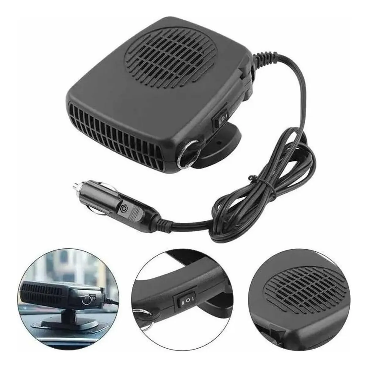 GENERICO - Calefactor Ventilador Descongelador Auto 12V Plegable