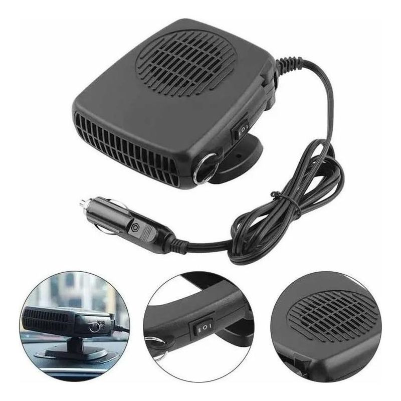 GENERICO - Calefactor Ventilador Descongelador Auto 12V Plegable